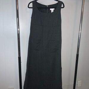 Parisian Signature Petite wool blend grey maxi dress Sz 10P sleeveless vintage
